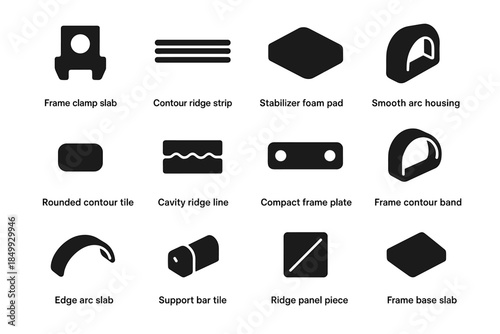 Cavity support lock edge vector strip rounded icon bar bike ridge slab