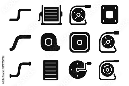 Icon vector tile edge ridge arc slab reel bar hose frame contour