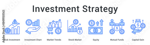 Investment strategy analyzes market trends and stock performance tracking equity and mutual fund capital gains.
