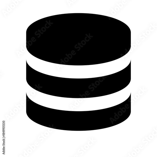 Digital Data Storage Icon: This image presents a minimalistic icon of a data storage, symbolizing information preservation.