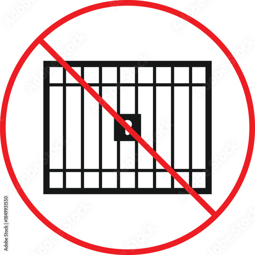 no jail icon set . Prison prohibition symbols. Incarceration restriction graphic design. Forbidden Prison Symbols

