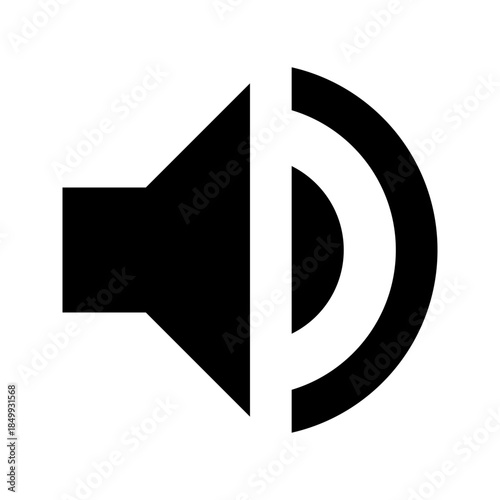 Sound Icon: A simple and elegant black and white icon represents the power of sound, perfect for various media contexts.