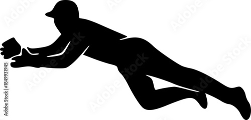 Minimal Cricket Silhouette Logo in Black on White Vector Style