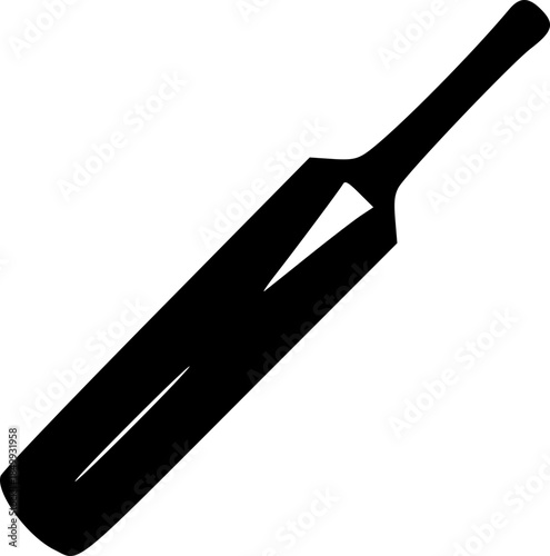 Minimal Cricket Silhouette Logo in Black on White Vector Style