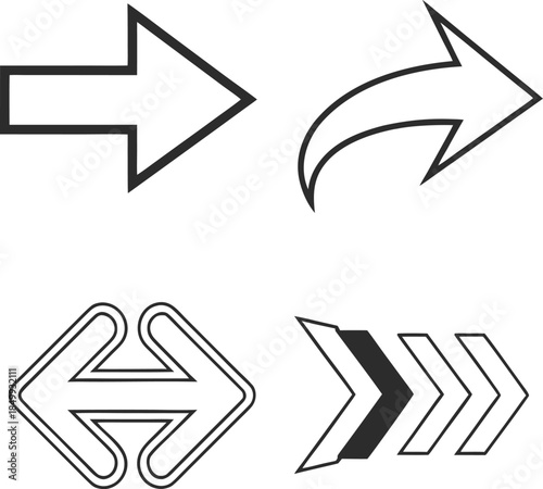 Editable stroke contact icon set, thin line social media network icons collection,