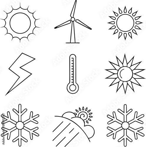 Editable stroke contact icon set, thin line social media network icons collection,