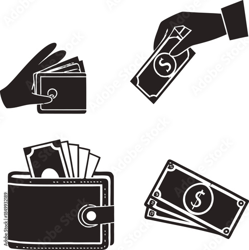 Editable stroke contact icon set, thin line social media network icons collection,