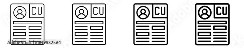Cv Icon Set Different Style Collection