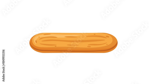 Clean and inviting golden-brown elongated baked good illustration, perfect for representing a versatile snack, cookie, or plain pastry in food-related graphic designs