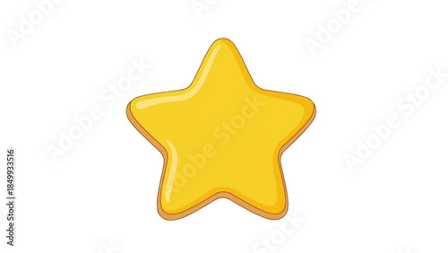 A vibrant yellow star icon, featuring a smooth, glossy finish and a distinct outline, symbolizing excellence, top-tier quality, and a preferred choice for ratings, rewards, or decorative elements