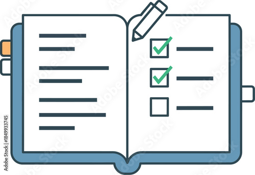 Checklist to do list notebook with pencil on desk office workspace planning organization task management