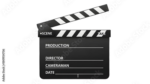 isolated film slate on white background high quality stock file[PNG].