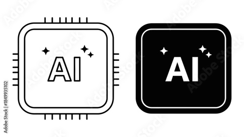 Artificial intelligence microchip icon representing advanced processing and machine learning technology