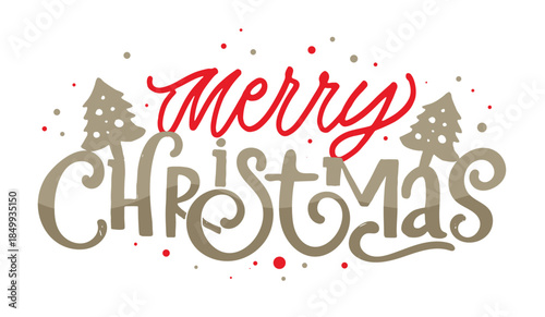 Hello 2026. Merry Christmas and Happy New 2026 Year - cute hand drawn doodle lettering postcard.  Holly Jolly, Tis the season.