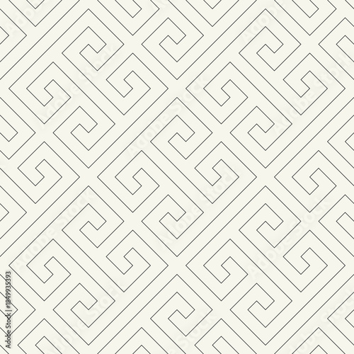 Vector seamless pattern. Modern stylish texture. Repeating Greek pattern. Monochrome swatch with linear meander.