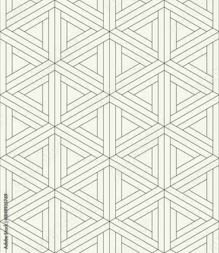 Vector seamless pattern. Modern stylish texture. Repeating geometric tiles with linear grid. Thin monochrome trellis. Trendy graphic design. Can be used as a swatch in illustrator.
