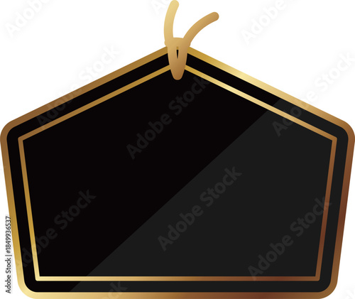 高級感のある絵馬型のフレーム　ブラック＆ゴールド