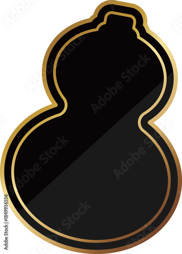 高級感のあるひょうたん型のフレーム　ブラック＆ゴールド