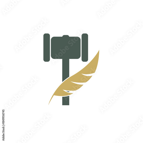 Gavel symbol of justice and law icon vector