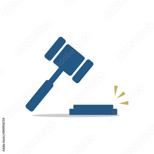 Gavel symbol of justice and law icon vector