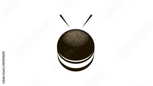 Macaron Cookie with Chocolate Coating and Sticks.