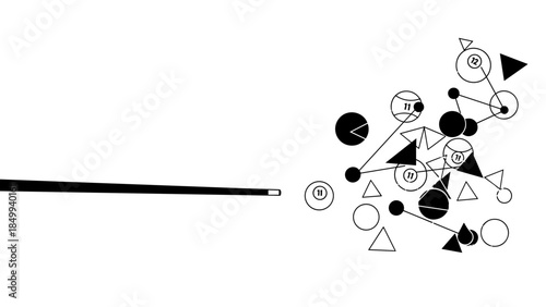 Magic Wand with Geometric Shapes and Symbols.
