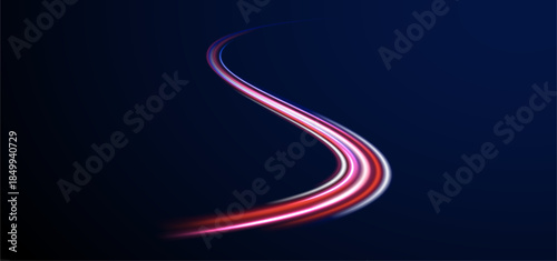 Abstract motion line road swirl color streak bright city.

