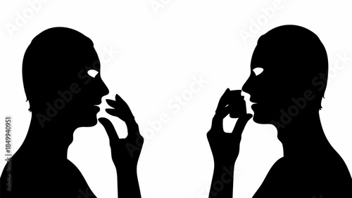 Two people in silhouette sharing a secret conversation
