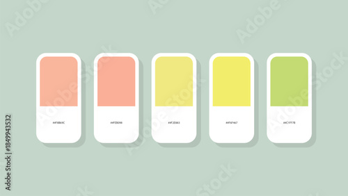 Pastel Spring Color Palette with HEX Codes – Minimal Flat Swatch Design Background