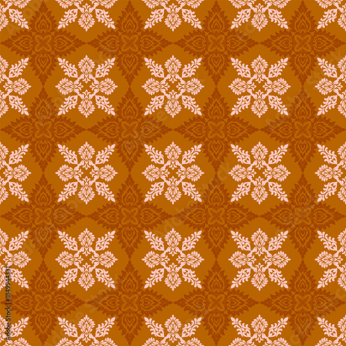 Classic Damask Seamless
Pattern - Vector Illustration for Elegant Textile
Design,Damask,Jacquard loom, Brocade, Satin weave,ethnic, geometric, textile, fabric, motif, retro, 