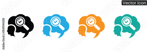 Vibrant vector icons illustrating people in discussion and analysis, perfect for business and creative concepts