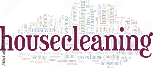 Housecleaning word cloud conceptual design isolated on white background.