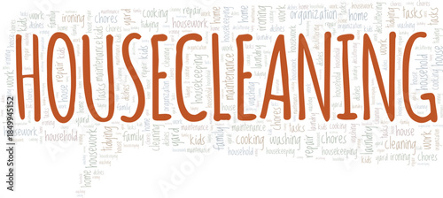 Housecleaning word cloud conceptual design isolated on white background.