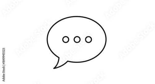 Communication chat bubble icon featuring a three dot ellipsis indicating typing or an ongoing digital conversation.