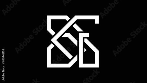Modern White Monogram Initials SG Logo.