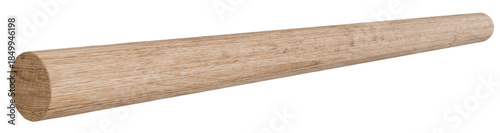 Photos realistic 3d render of a smooth beech wood dowel with perspective view