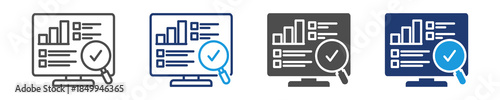 analysis information icon set multiple icon