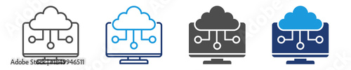 cloud computing icon set multiple icon