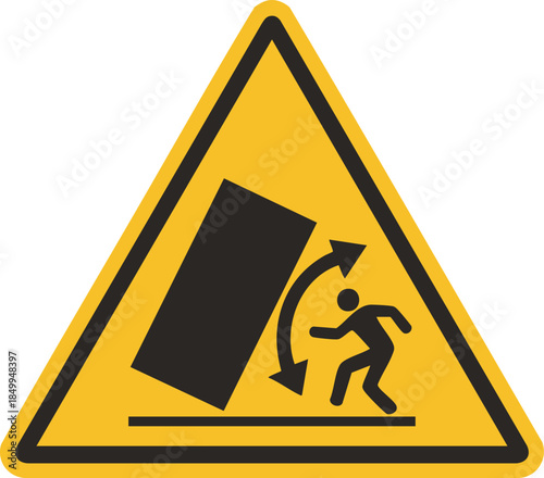 Caution Falling Load Warning Safety Sign Risk Of Being Hit By Tipping Object
