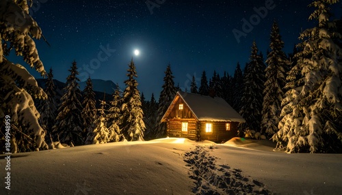 winter night landscape