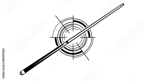 Pool Cue Stick on Target Diagram.