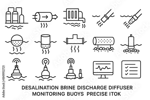 Desalination brine discharge diffuser monitoring buoys technology