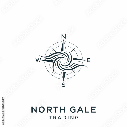 North Gale Trading Compass Logo Design.