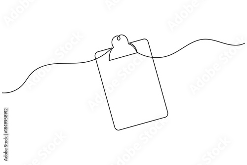 Simple clipboard outline single line art sketch for business and office concept