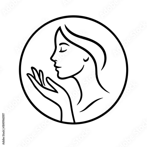 Silhouette of a girl speaking in a circle, symbolizing the desire to be heard
