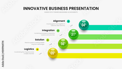 Investor Showcase 4 Option Infographic Frame Template. Sales Visualization Four Step Diagram Slideshow Design. Minimal Briefing Slide Layout Vector Illustration.