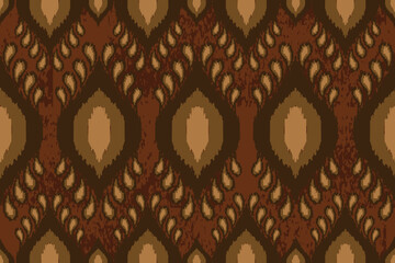 Papier peint photo Style bohème Ikat traditionnel marron motif continu  © B_1_3