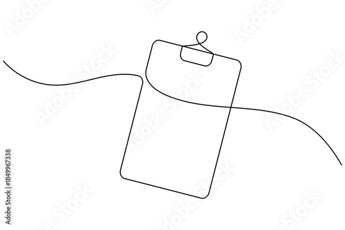 Clipboard continuous one line drawing minimalist office supply outline illustration