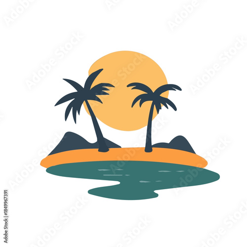 modern element in vector and EPS format, clean vector isolated on a white background, An Icon clipart set, An Imaginary 2D flat icon oasis