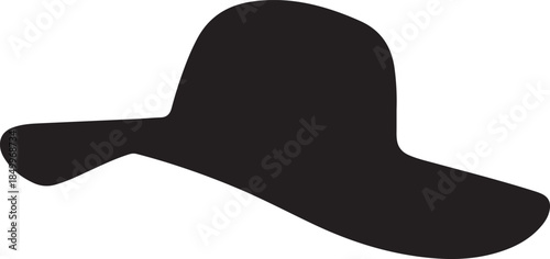 Black silhouette of a wide brim floppy sun hat